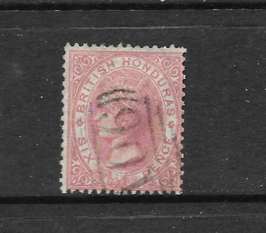 BRITISH HONDURAS 1865  6d  ROSE  QV  FU    SG 3