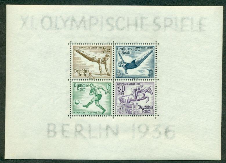 GERMANY #B91 Olympics Souvenir sheet, og, NH, VF, Scott $100.00