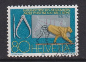 Switzerland  #713 used 1982 museum of natural history  80c