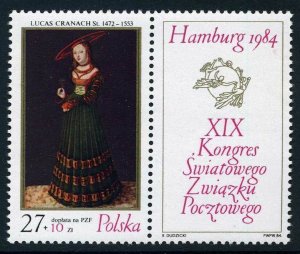 Poland B142,MNH.Michel 2920. UPU Congress,1984.German Princess by Lucas Cranach.