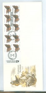 US 4001b 2006 Common Buckeye butterfly 24c pane of ten with Indicia and plate number on an oversized unaddressed cachet FDC