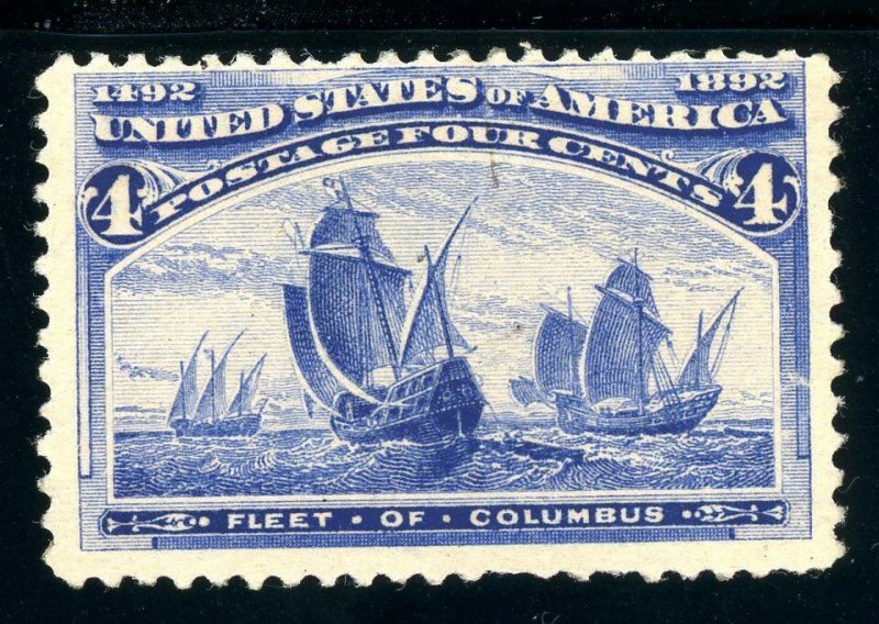 USAstamps Unused FVF US 1893 Columbian Expo Fleet of Columbus Scott 233 OG MLH