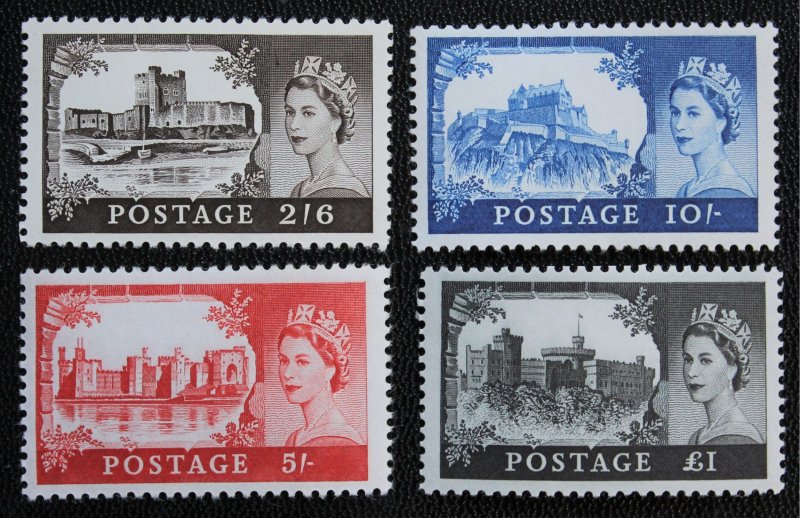 Great Britain #525-528 MNH Mint Never Hinged Castle Type of 1955 (1968 Issue)