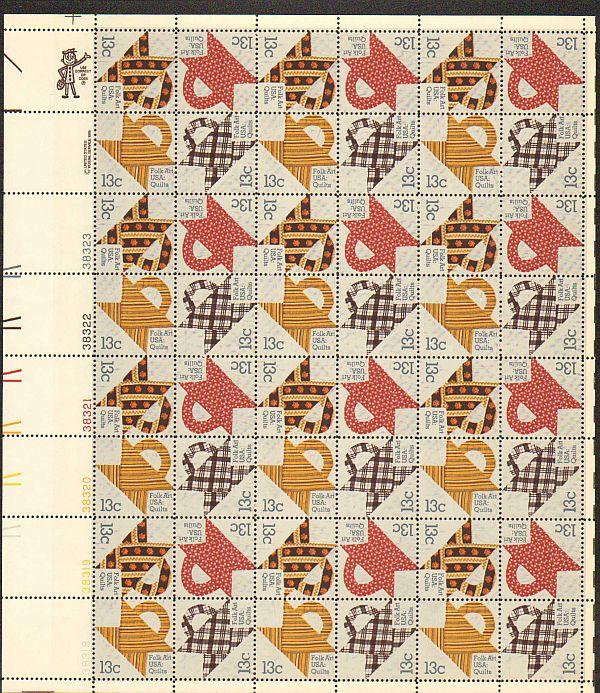 US #1745-48 Mint Sheet Quilts 