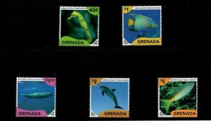 Grenada 2020 - Marine Life, Fish, Dolphins - Set of 5 Definitive Stamps - MNH