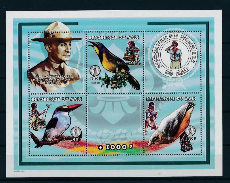 [17500] Mali 1997 Birds Vögel Oiseaux Ucelli Scouting MNH Souvenir Sheet