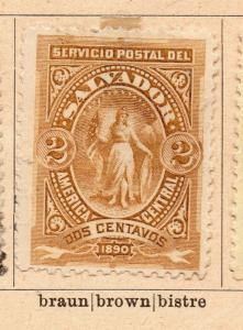 Salvador 1890 Early Issue Fine Mint Hinged 2c. 252154