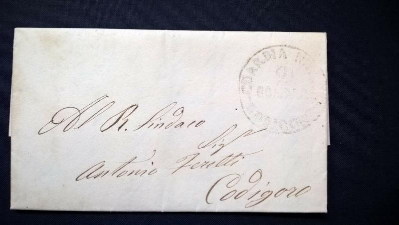 Italy 1861 Entire Letter Codigoro GUARDIA NAZIONALE - Military Postal History 