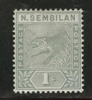 MALAYA Negri Sembilan Scott 2 MH* 1893 Tiger stamp