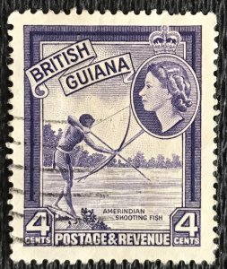 British Guiana #256 Used Single Amerindian Shooting Fish