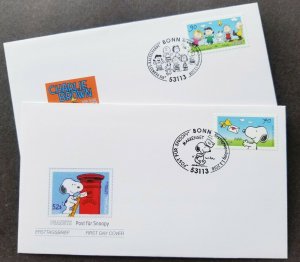 Germany Snoopy 2018 Cartoon Animation Mailbox Postbox (FDC self adhesive