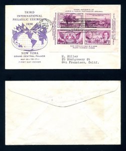 # 778 First Day Cover addressed with Grimsland cachet dated 5-9-1936