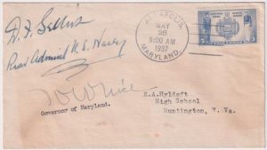 US 794 Autographed FDC, Harry W. Nice, Gov. + More Signatures