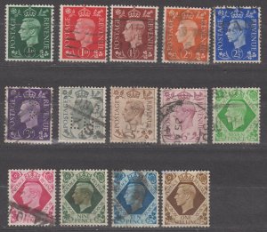 Great Britain Scott #235-248 1937m Used