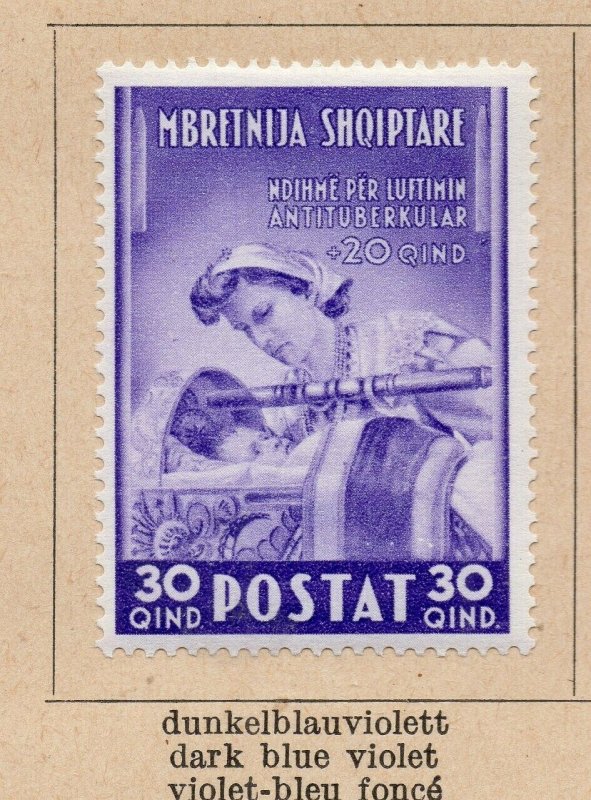 Albania 1943 Anti TB Early Issue Fine Mint Hinged 30qi. NW-139583