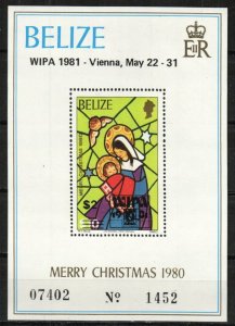 Belize Stamp 537  - 80 Christmas overprinted for WIPA 81