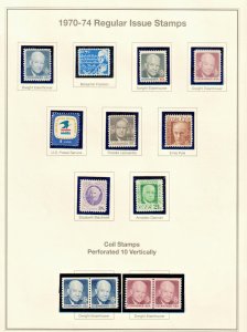 1970-1974 Regular Issues 1393 to1401 & 1402 Coil Pairs MNH ( Stamps Only) (P28)