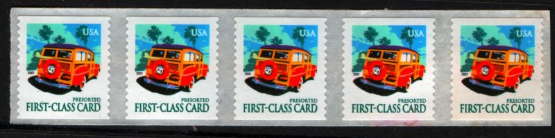 US  3522 MNH WOODY WAGON STRIP OF 5