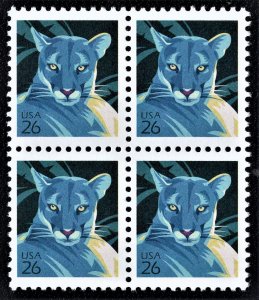 US 4137 MNH VF 26 Cent Florida Panther Block of 4