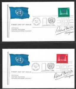 United Nations NY 197-98 Internat Law Headquarters Cachet FDC Signed by Designer