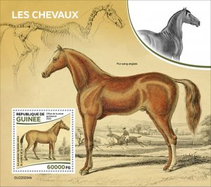 GUINEA - 2022 - Horses - Perf Souv Sheet - Mint Never Hinged