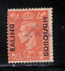 GREAT BRITAIN Scott # 238a Used - KGVI - Ealing Borough OP - Watermark Sideways