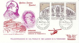 Vatican City 1974 FDC Sc 555-557 Golden Series Cachet Castelgandolfo Air Mail