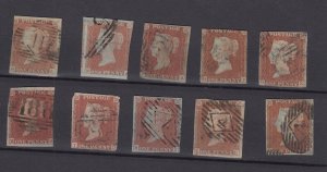 GB QV 1841 1d Red Imperf Unchecked Collection Of 10 BP9035