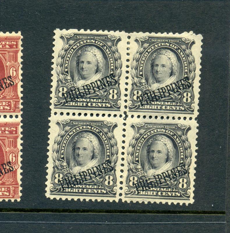 Philippines Scott #232 Mint Overpinnt Block (Lot Phil #232-b3)