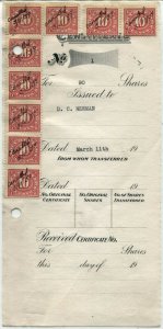 USA #234 Revenue Stamps Certificate Transfer Document 1939 Used