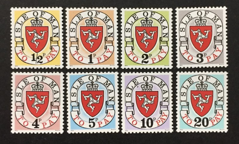Isle of Man 1973 #J1-8, Postage Dues 1st Issues, MNH.