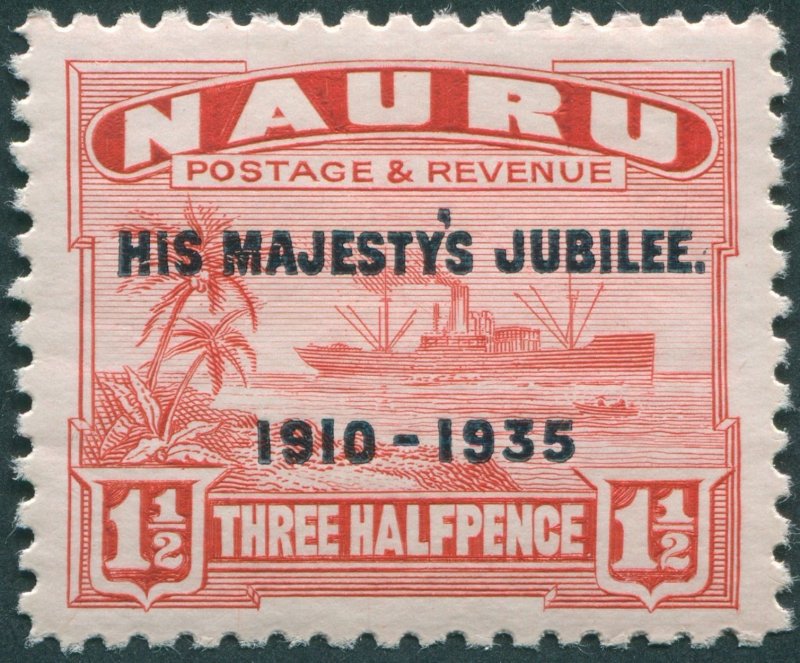 Nauru 1935 1½d scarlet Jubilee SG40 unused