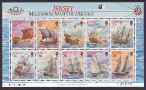 Jersey 950g Sailing Ships Souvenir Sheet MNH VF