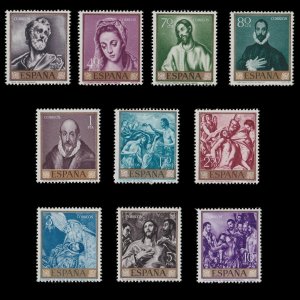 Spain 1961 Full Set El Greco paintings Sc#973-982 MNH Luxe