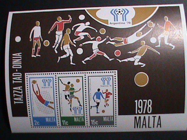 MALTA STAMP:1978 SC#  551a ARGENTINA'78 WORLD CUP SOCCER MNH S/S SHEET