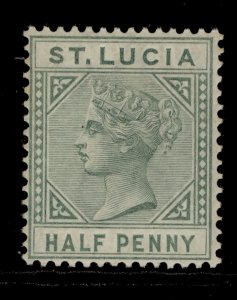 ST. LUCIA QV SG31, ½d dull green, LH MINT. Cat £18. DIE I