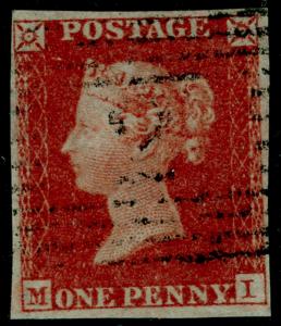 SG8, 1d red-brown, FINE USED. Cat £30. 4 MARGINS. MI