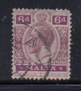 Malta Sc 58 1914 6d George V stamp used