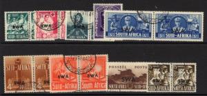 SOUTH WEST AFRICA SG114/22 1941-3 WAR EFFORT FINE USED