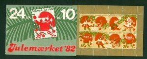 Denmark. Booklet  1982  Christmas 24 Seals  MNH. Santa. Boy