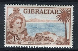 GIBRALTAR; 1950s early QEII Pictorial issue fine MINT MNH Shade of 1s. value