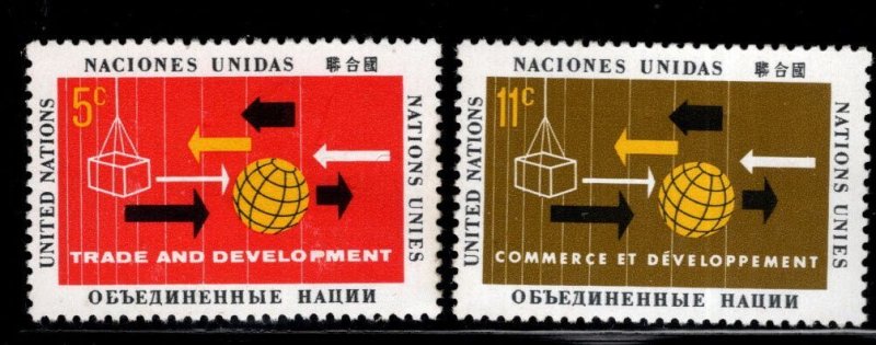 United Nations UN Scott 129-130 MH* stamp set