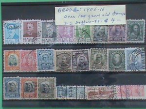 BRAZIL STAMPS: 1906-16,OVER 100 YEARS OLD 22 DIFFERENT OLDIE BRAZIL USED STAMPS