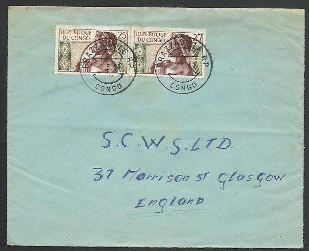 CONGO 1961 cover BRAZZAVILLE to UK.........................................59288