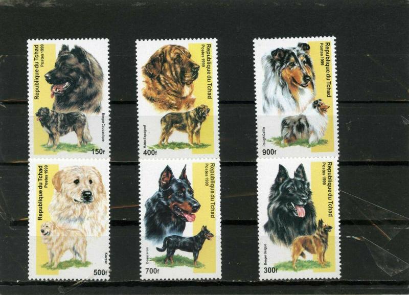 CHAD 1999 Sc#845A-845E  FAUNA DOGS SET OF 6 STAMPS MNH 