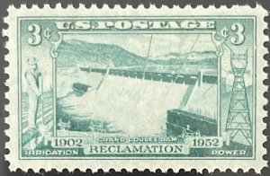 Scott #1009 1952 3¢ Grand Coulee Dam MNH OG XF