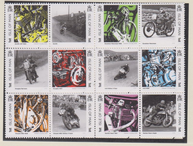 Isle of Man 2018 - British Motorbikes  set of 12  - U/Mint