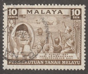 Malaya, stamp, Scott#84,  used, hinged,  #M-84