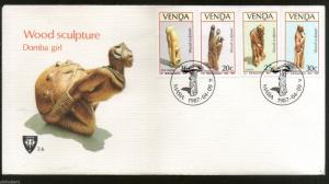 Venda 1987 Wood Carvings Art Handicraft Tribes Sc 165-68 FDC # 16451