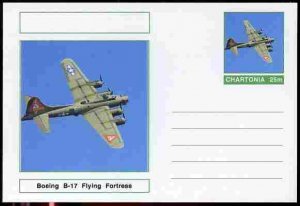 CHARTONIA, Fantasy - Boeing B-17 Flying Fortress -Postal Stationery Card, Unused